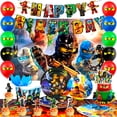 thumbnail image 1 of Ninja Birthday Decorations, 112pcs Ninja Party Decorations & Tableware - Colorful Banner Balloons Backdrop Plates Table Cloths Etc Party Supplies, 1 of 6