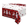 thumbnail image 2 of Table Cloth Clearance Merry Christmas Table Cloth Plastic Buffalo Plaid Table Cover Red And Black Checked Snowflake Tablecloth Rectangle Xmas Table Cover For Holiday Home Birthday Decor, Home Textile, 2 of 4