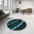 thumbnail image 4 of Ahgly Company Tapis d'Intérieur Lavable en Machine Carré Noir Nuit Transitionnel, 3 Pieds Carré, 4 of 7