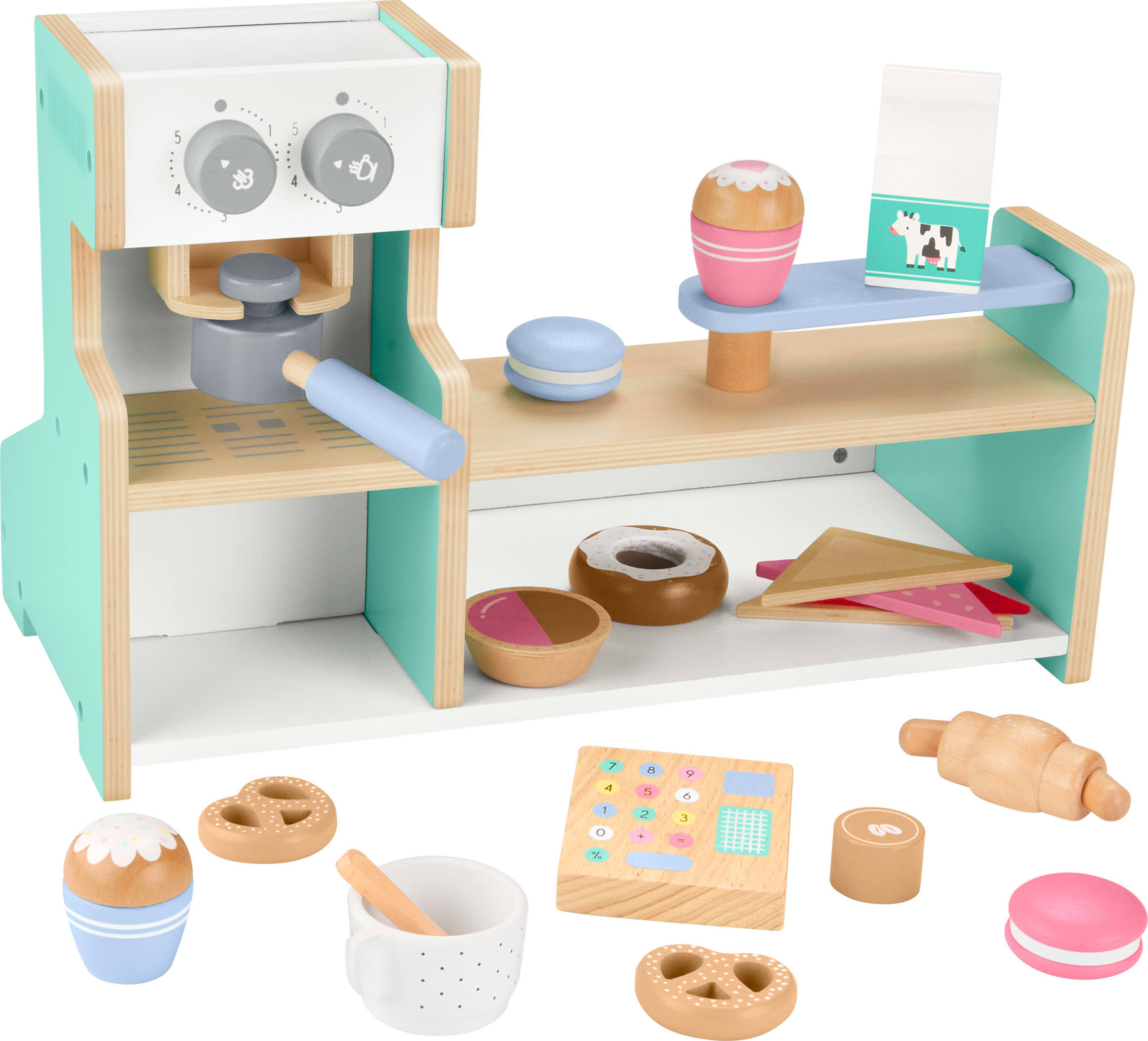 Fisher-Price Coffret Café en bois, 20 éléments en bois