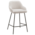 thumbnail image 1 of Bouclair Cream Fabric and Metal Counter Stool, 1 of 10