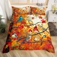 thumbnail image 1 of YST Happy Fall Autumn Bedding Set, Thanksgiving Autumn Maple Tree Birds Comforter Cover For Kids Fall Cardinal Bird Duvet Cover, Watercolor Print Bed Set Full With 2 Pillowcases, 1 of 5