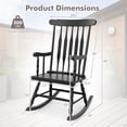 thumbnail image 3 of Costway Set of 2 Wood Rocking Chair Porch Rocker Indoor Outdoor Seat Glossy Finish Black, 3 of 7