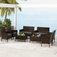 thumbnail image 1 of Gymax Ensemble de Conversation en Rotin pour Patio de 8 Pcs, Ensemble de Meubles d'Extérieur en Osier avec Chaise et Causeuse, 1 of 10