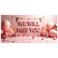 thumbnail image 2 of Pink Themed Glittery Triangle Banner with We Will Miss You Lettering, Party Background Backdrop Decorations, Farewell Party Retirement Party Leaving Party Decor Photo Booth Props, 2 of 4