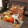 thumbnail image 2 of YST Ensemble de Couvre-Lit Récolte d'Automne Format Grand Lit Mignon Chien Chiot Ensemble de Couvre-Lit Joyeuse Action de Grâce Ensemble de Courtepointe pour Enfants Garçons Ados Literie Style Ferme Campagnard, 2 of 3