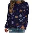 thumbnail image 2 of Sweatshirt de Noël pour Femmes 2023 Mode Imprimé Manches Confortable Respirant Col Rond en Solde, 2 of 5