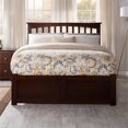 thumbnail image 3 of Mission Full Wood Platform Bed with Footboard and Storage Drawers in Walnut, 3 of 11