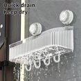 thumbnail image 4 of Bdday Bathroom Storage Bins Powerful Suction Cup Bathroom Shelf Wall Mounted Organizer Rack Plastic Storage Basket Convenient Makeup Tool Stand Easy Installation Suction Rack Bathroom Essentials, 4 of 6