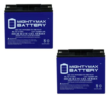 Batterie GEL 12V 18AH pour Tondeuse Black Decker CMM1200 - Lot de 2