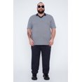 thumbnail image 1 of THICKEMS Men's Textured Johnny Collar Sweater Knit Polo, 1 of 1