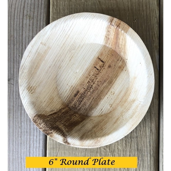Bio Mart Leaf Tableware/100% Natural-Eco-friendly/Re-usable/Elegant/Compostable/Disposable/Biodegradable/Party,Wedding,BBQPlates & Bowls- 6" Round Pie Plate - Bowls - Pack of 10 or 30