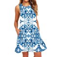 thumbnail image 2 of EGNMCR Robes d'Été Femmes Tendance 2024 Robes d'Été pour Femmes Plage Floral T-Shirt Robe Soleil Décontractée Poches Boho Robe Débardeur, 2 of 5