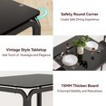 thumbnail image 4 of Dining Table for 2, Small Table and Chairs Set of 2, Dinette Set for 2, Square Dinner Table Set, 3 Piece Kitchen & Dining Room Sets for Small Space (Black, Dining Table with 2 Chairs), 4 of 9