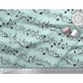 thumbnail image 2 of Soimoi Green polyester Crepe Fabric Notes Musical Instrument Fabric Prints By Yard 42 Inch Wide, 2 of 5