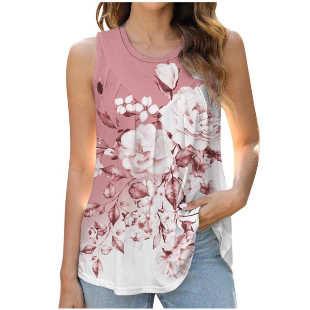 SDNall Women Printed Pullover Fashionable Casual Round Neck Top