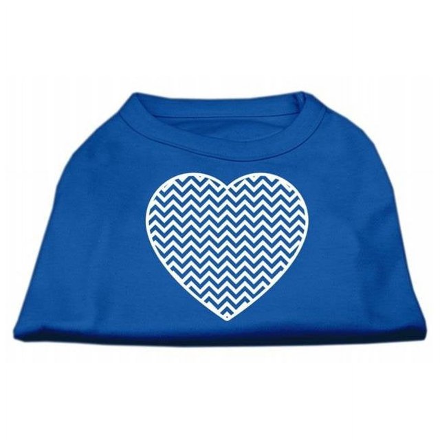 Chevron Heart Screen Print Dog Shirt Bright Pink Xs (8)