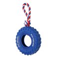thumbnail image 3 of Dog Tire Chewing Toy, Wearable Easy Cleaning Dog Treat Dispensing Tire Toy Bite  Interactive  for Medium Large Dogs Blue,Black, 3 of 8