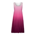 thumbnail image 5 of AherBiu Robe de Plage Grande Taille pour Femmes, Robe d'Été à Dégradé de Couleurs, Froncée, à Volants, Fluide, Midi, Style Camisole, 5 of 5