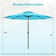 thumbnail image 3 of Gymax Parasol de Patio 300 cm, Parasol de Marché Robuste avec Mécanisme d'Inclinaison, Manivelle, Bleu, 3 of 10
