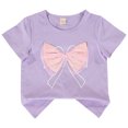 thumbnail image 1 of Cathalem Chemises pour Filles Manches Courtes Col Rond Tee Manches Courtes Ajusté Chandail T-Shirt, Violet 100, 1 of 3
