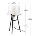thumbnail image 2 of Globe Electric Lancaster 20" Table Lamp, Black Finish, Exposed Chrome Socket, Metal Base, Clear Glass Shade, In-Line Rocker Switch, 67024, 2 of 6
