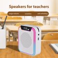 thumbnail image 4 of Riwcyla Voice Amplifier Portable Megaphone PA System with Wired Head Mounted Microphone BT Wireless Amplifier Microphone 7 Color LED Gradient Digital Display Screen for Teacher Tour Guide Speaker 12, 4 of 6