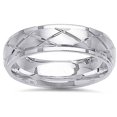 thumbnail image 1 of Bracelet de Mariage Moderne Brossé 6mm Or Blanc 14K, 1 of 2
