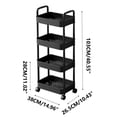 thumbnail image 3 of Fesfesfes 4-Tier Multi-Room Storage System,Office Living Room Rolling Cart with Removable Plastic Bins for Kitchen Bathroom Laundry, 3 of 5