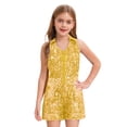 thumbnail image 1 of renvena Short Sequin Jumpsuits Pageant Romper For Girls Jazz Hip Hop Dancing Wedding Evening Gold 6, 1 of 5