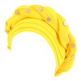 thumbnail image 3 of Harpily Fashion Women Beading Braid Hat Muslim Ruffle Cancer Wrap Cap Sleep Caps Satin Lined Hair Bonnets, 3 of 3
