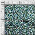thumbnail image 2 of oneOone Rayon Dark Green Fabric Kids Floral Craft Projects Decor Fabric Printed By The Yard 56 Inch Wide, 2 of 4