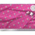 thumbnail image 2 of Soimoi Pink polyester Crepe Fabric Mandala Geometric Print Sewing Fabric Yard 52 Inch Wide, 2 of 5
