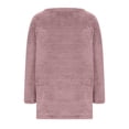 thumbnail image 4 of KIHOUT Hauts pour Femmes Printemps Hiver Col Rond Peluche Ample Couleur Unie avec Poche Chaud Blouse à Manches Longues Hauts, 4 of 6
