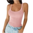 thumbnail image 1 of Timegard Tank Tops for Women Plus Size Square Neck Slim Comfy Solid Color Basic Tee Casual Going out Top, 1 of 6