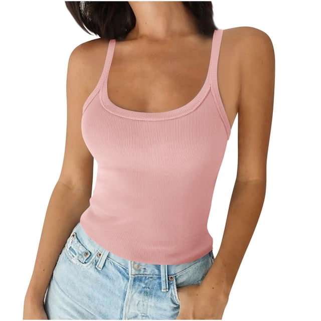 Timegard Tank Tops for Women Plus Size Square Neck Slim Comfy Solid Color Basic Tee Casual Going out Top