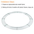thumbnail image 3 of Unique Bargains 16' Metal Wire Wreath Frame Christmas Holiday Form Hanger, Green 2 Pack, 3 of 5