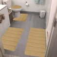 thumbnail image 4 of EGNMCR Bath Rugs,Outdoor Rug Memory Foam Bath Mat 4 Set Bathroom Rugs For 4 Pcs Toilet Mats Universal Soft Comfortable Water Absorption Non-Slip Thick Machine Washable Easier To Dry Dark Carpets Suits, 4 of 8