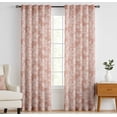 thumbnail image 2 of Vargottam Cotton Curtains for Windows - 3-in-1 Rod Pocket/Back Tab Short Window Drapes - Light Filtering Cotton Panels - Set of 2, 52"x63" - Leaves Pattern (Orange), 2 of 8