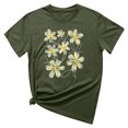 thumbnail image 5 of KIHOUT Nouveau Haut de Mode d'Été pour Femmes 2025, T-Shirt à Manches Courtes à Col Rond Décontracté à Imprimé Floral Vert Armée TG, 5 of 5