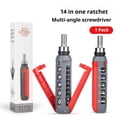 thumbnail image 1 of Multi-angle 14 In 1 Screwdriver Ratchet Plates Hand Shaped Screwdriver Screwdriver Screwdriver Bent Plums Crosss Screwdriver Head, 1 of 8