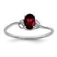 thumbnail image 1 of 925 Sterling Silver Rhodium Plated Diamond and Garnet Oval Ring, 1 of 2
