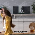 thumbnail image 2 of Compact Stereo System Speakers with CD Player, Bluetooth, FM Radio, Aux-in, USB-in, Earphone Jack, DSP-Tech, Remote, 30W Crisp-Sound Shelf Stereo Sys, 2 of 8
