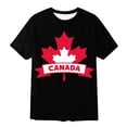 thumbnail image 5 of T-Shirt Patriotique à Feuille d'Érable pour Garçons Drapeau de Feuille d'Érable Canadienne Col Rond Manches Courtes Tee Garçons T-Shirts Graphiques de la Fête du Canada Coupe Régulière Haut à Imprimé de Drapeau de Feuille d'Érable pour Garçons, 5 of 5