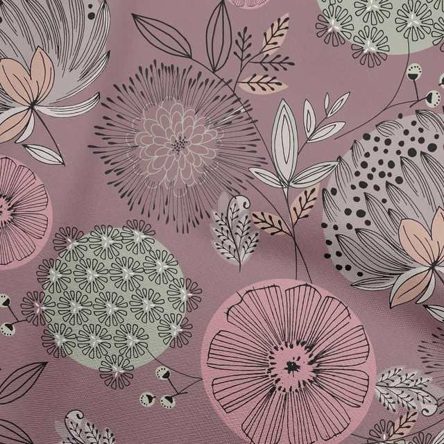oneOone Georgette Viscose Purple Fabric Asian Floral Sewing Craft Projects Fabric Prints By Yard 42 Inch Wide