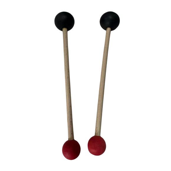 arctrm 2 Pieces Singing Bowl Mallet Percussion Stick for Meditation Yoga Stretching black and red round