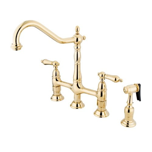 Kingston Brass Heritage 8" Center Kitchen Faucet With Side Sprayer