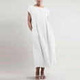 thumbnail image 1 of Meichang Robes en Coton et Lin pour Femmes Grande Taille Robe d'Été Soleil Décontractée Sans Manches Robes Tunique Ample Débardeur Robe de Plage Robes Maxi Fluides avec Poches, 1 of 5