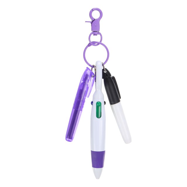 Uxcell Mini Highlighter Pen Set for Badge with Clip Purple