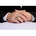 thumbnail image 2 of RYLOS Men's Rings 14K White Gold Ring With Diamonds and TIGER EYE Set in Designer Nugget Style Rings For Men Size 9, 2 of 8